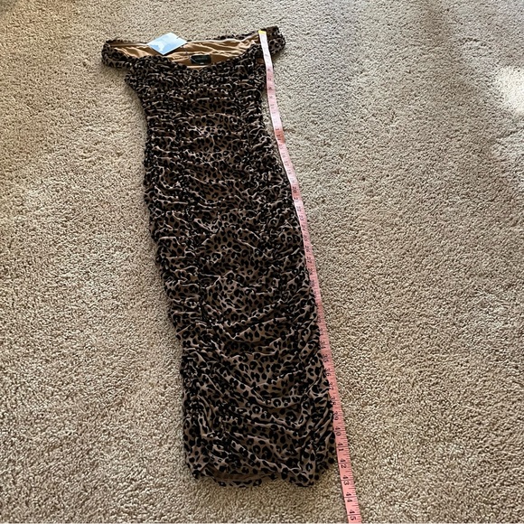 Majorelle Tabitha Ruched Bodycon Midi Dress Leopard Print Size Small - Picture 14 of 14